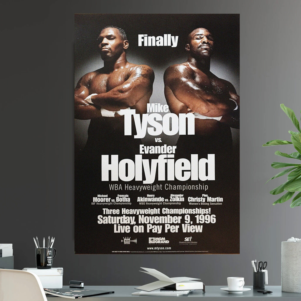 Mike Tyson vs Evander Holyfield Iconic Boxing Pay Per View - Poster | Canvas Wall Art Print