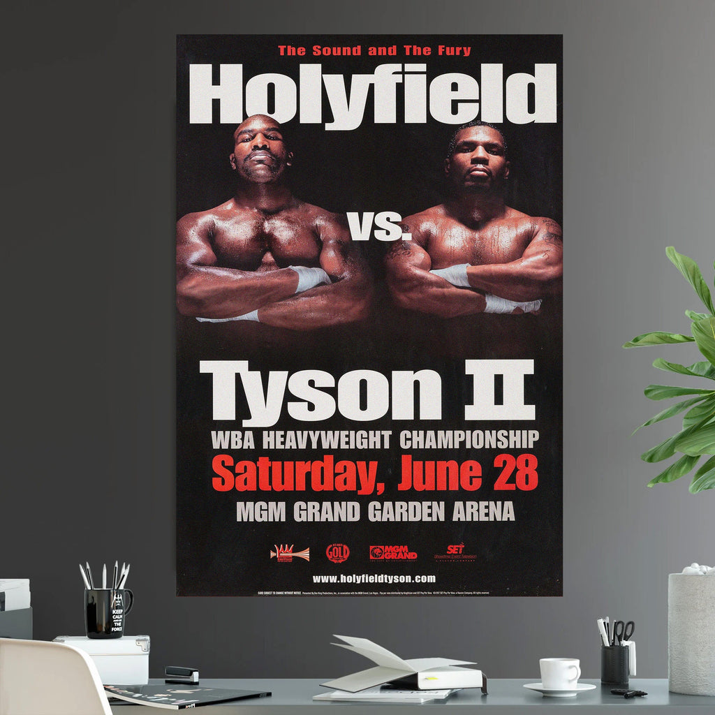 Mike Tyson vs Evander Holyfield 2 The Rematch Iconic Boxing Pay Per View - Poster | Canvas Wall Art Print