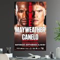 Floyd Mayweather Jr vs Canelo Alvarez Undisputed Middleweight World Championship Battle The One Iconic Boxing - Poster | Canvas Wall Art Print