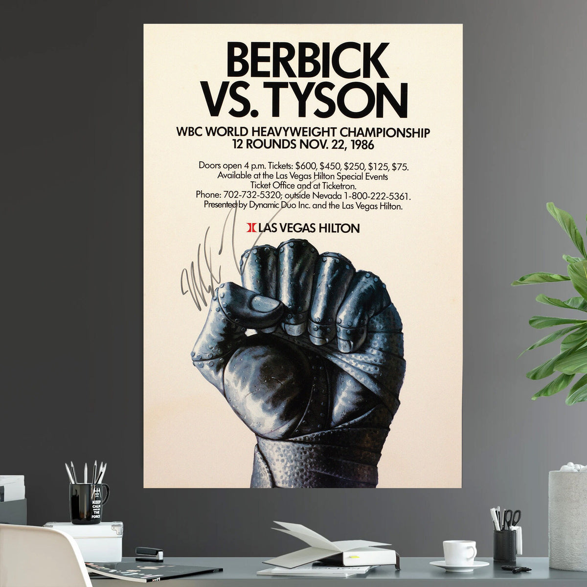Mike Tyson vs Trevor Berbick Undisputed Heavyweight Championship Iconic Boxing Pay Per View - Poster | Canvas Wall Art Print