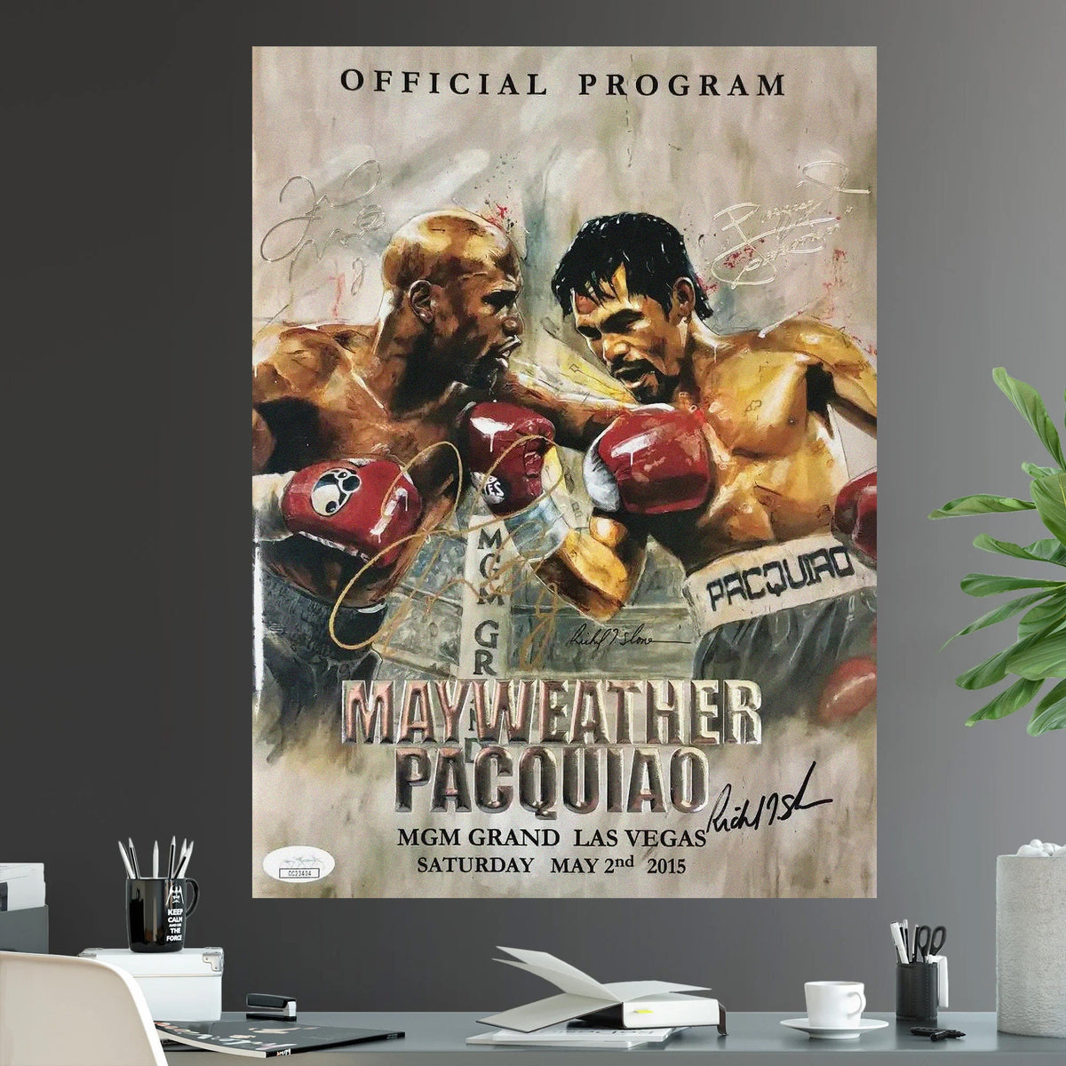 Floyd "Money" Mayweather vs Manny Pacquiao Undisputed Light Welterweight World Championship Battle Iconic Boxing - Poster | Canvas Wall Art Print