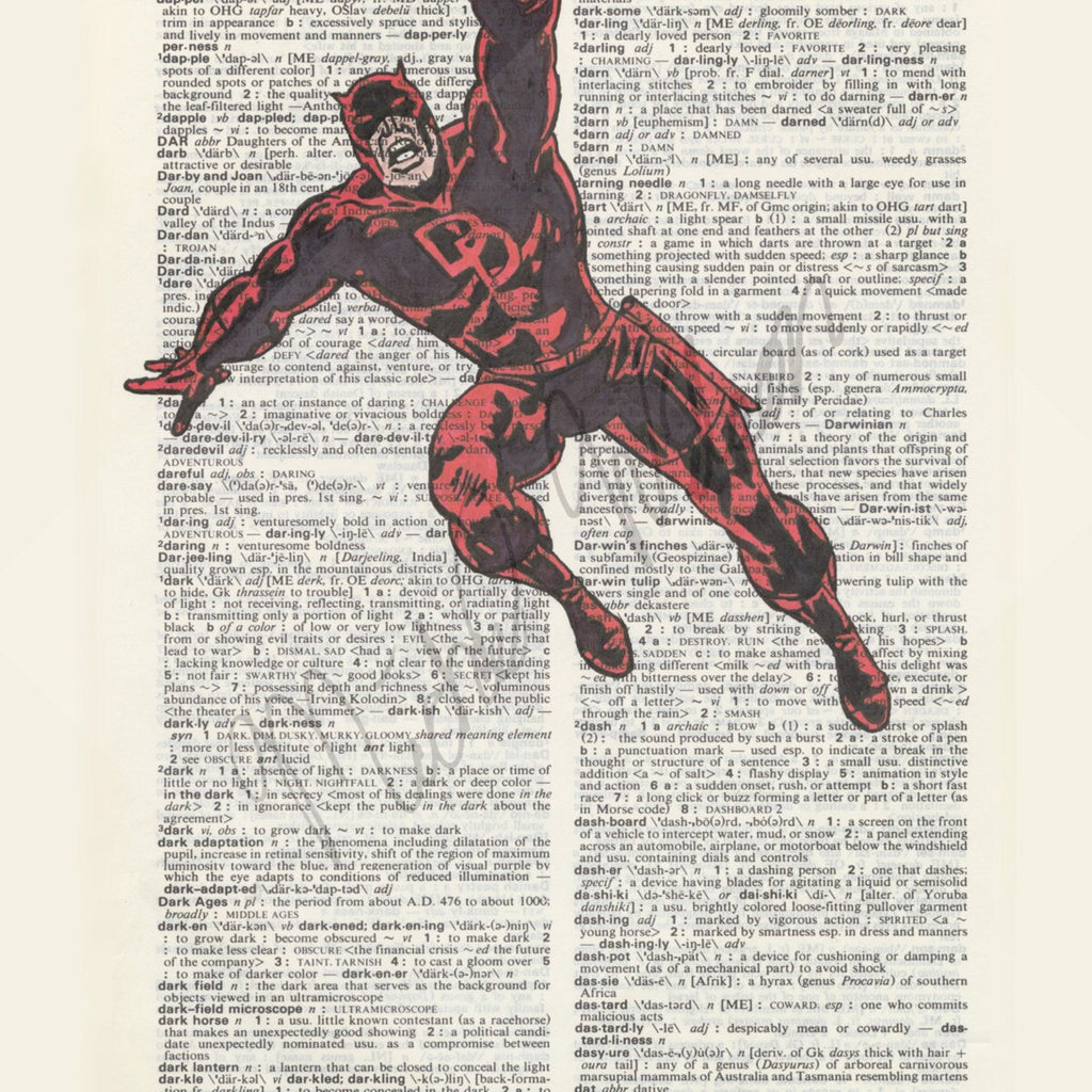 Marvel Comics Daredevil on Dictionary Page - Poster | Canvas Wall Art Print