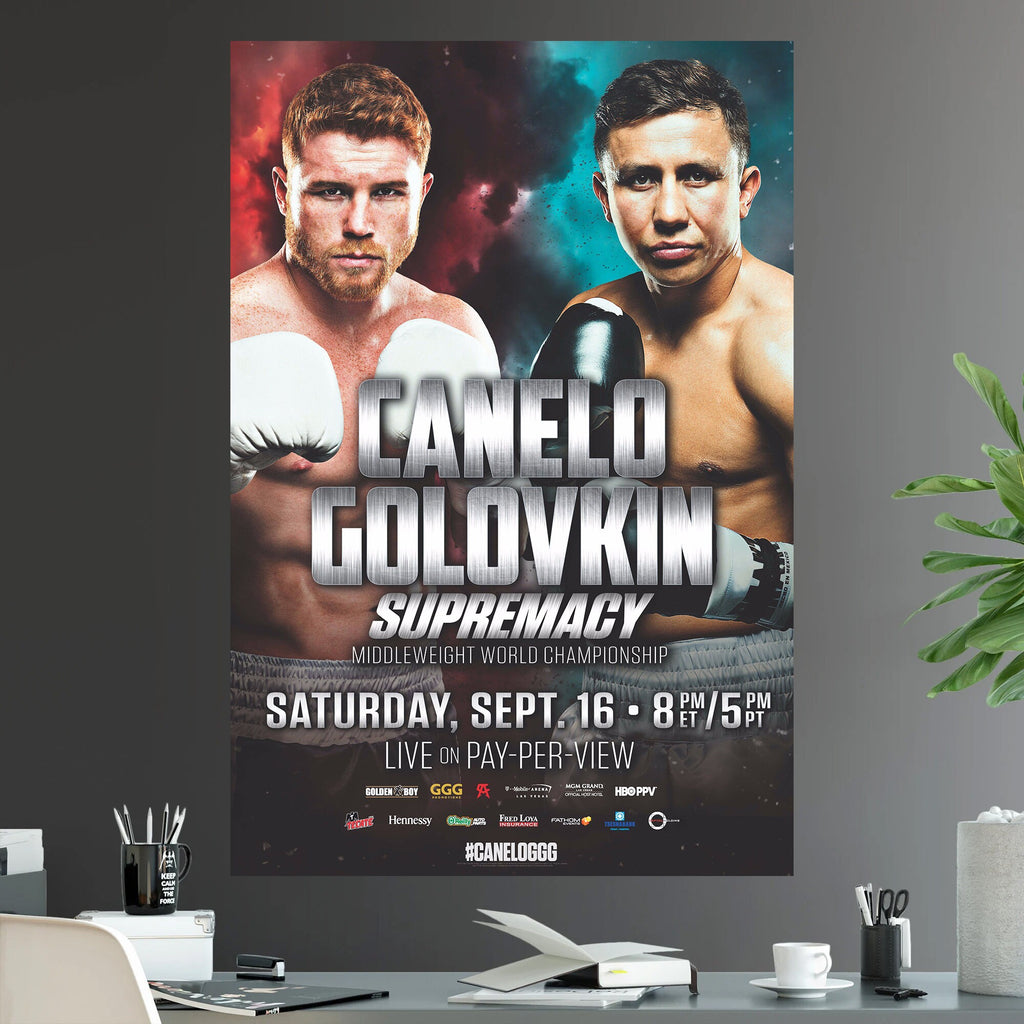 Canelo Alvarez vs Gennady Golovkin 1 World Middleweight Bout Championship Title Boxing Triple G - Poster | Canvas Wall Art Print