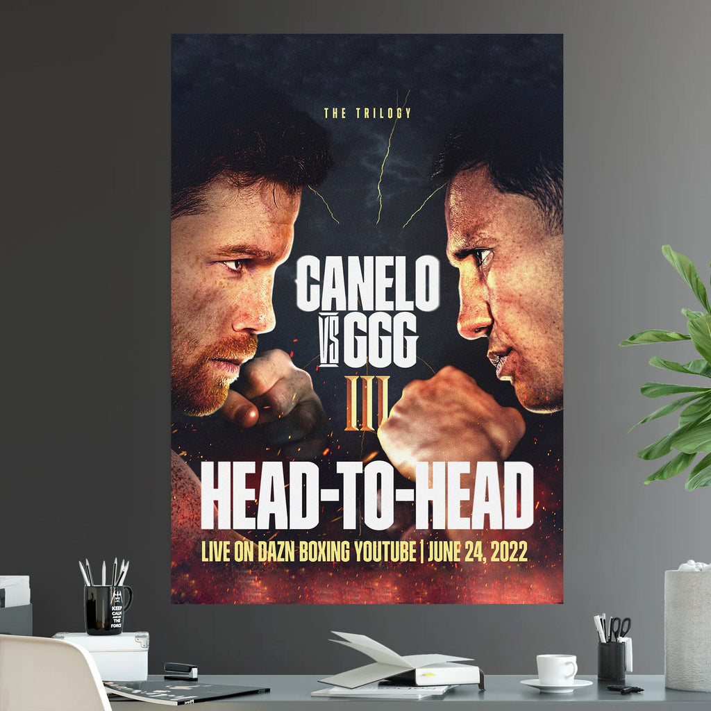 Canelo Alvarez vs Gennady Golovkin 3 The Trilogy Middleweight Bout Championship Title Boxing Triple G - Poster | Canvas Wall Art Print