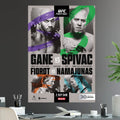 UFC Fight Night Paris Ciryl Gane vs Sergey Spivac Heavyweight Manon Fiorot Rose Namajunas Bout Championship Title - Poster | Canvas Wall Art Print