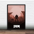 Minimalist Doom Video Game Art Gamer Gift for Him Gift for Her - Poster | Canvas Wall Art Print