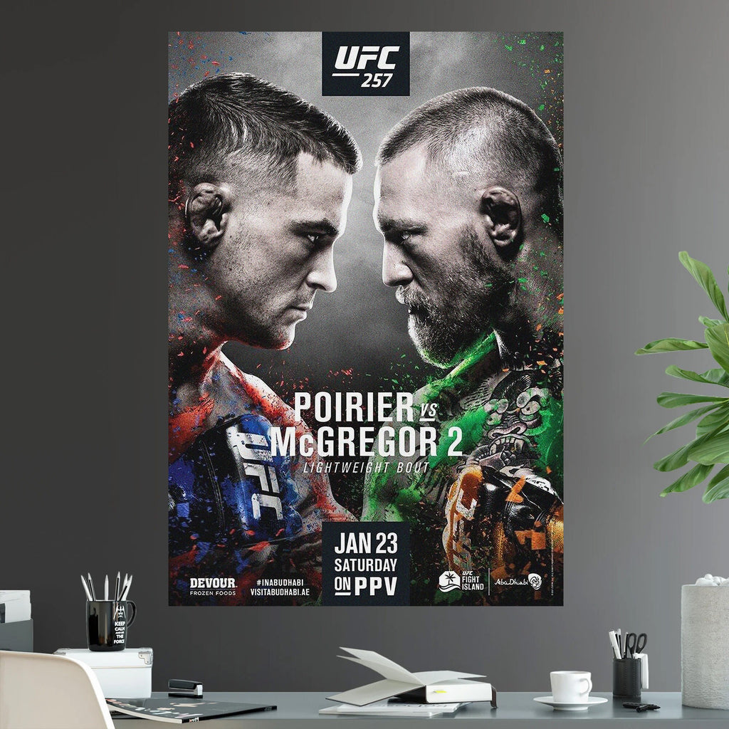 UFC 264 Conor McGregor vs Dustin Poirier 2 Rematch Lightweight Championship Title - Poster | Canvas Wall Art Print