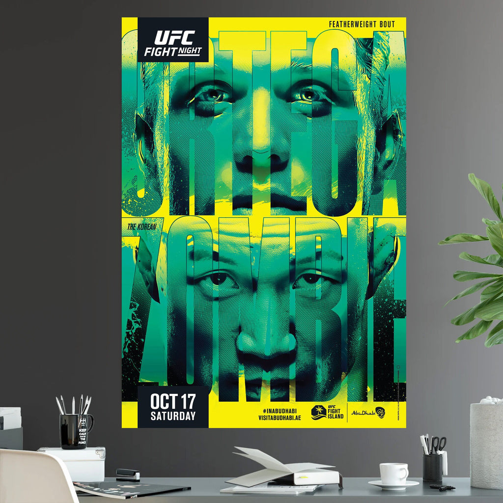 UFC Fight Night Brian Ortega vs The Korean Zombie Featherweight Bout Championship Title - Poster | Canvas Wall Art Print