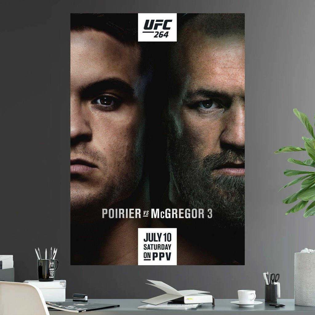 UFC 264 Conor McGregor vs Dustin Poirier 3 Rematch Lightweight Championship Title - Poster | Canvas Wall Art Print