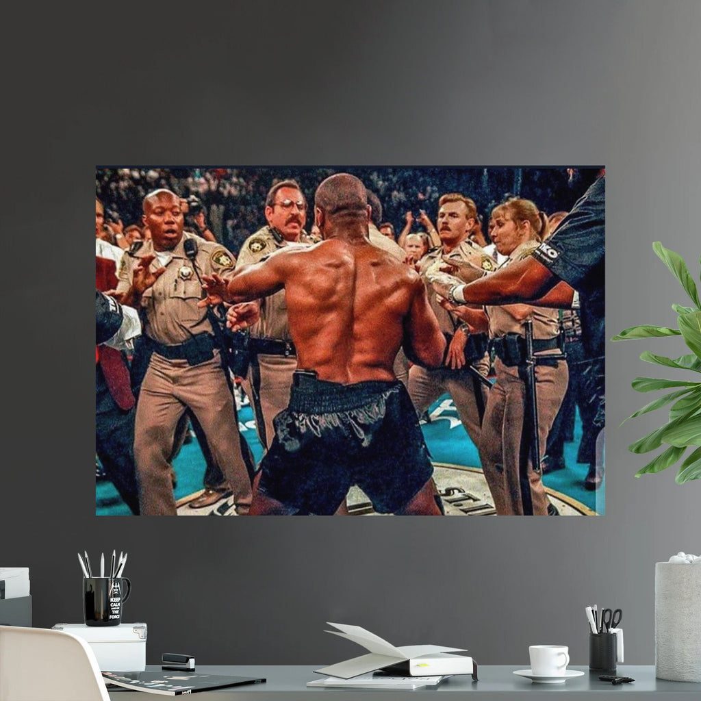 Mike Tyson vs The Cops at Evander Holyfield Event Iconic Boxing Pay Per View - Poster | Canvas Wall Art Print