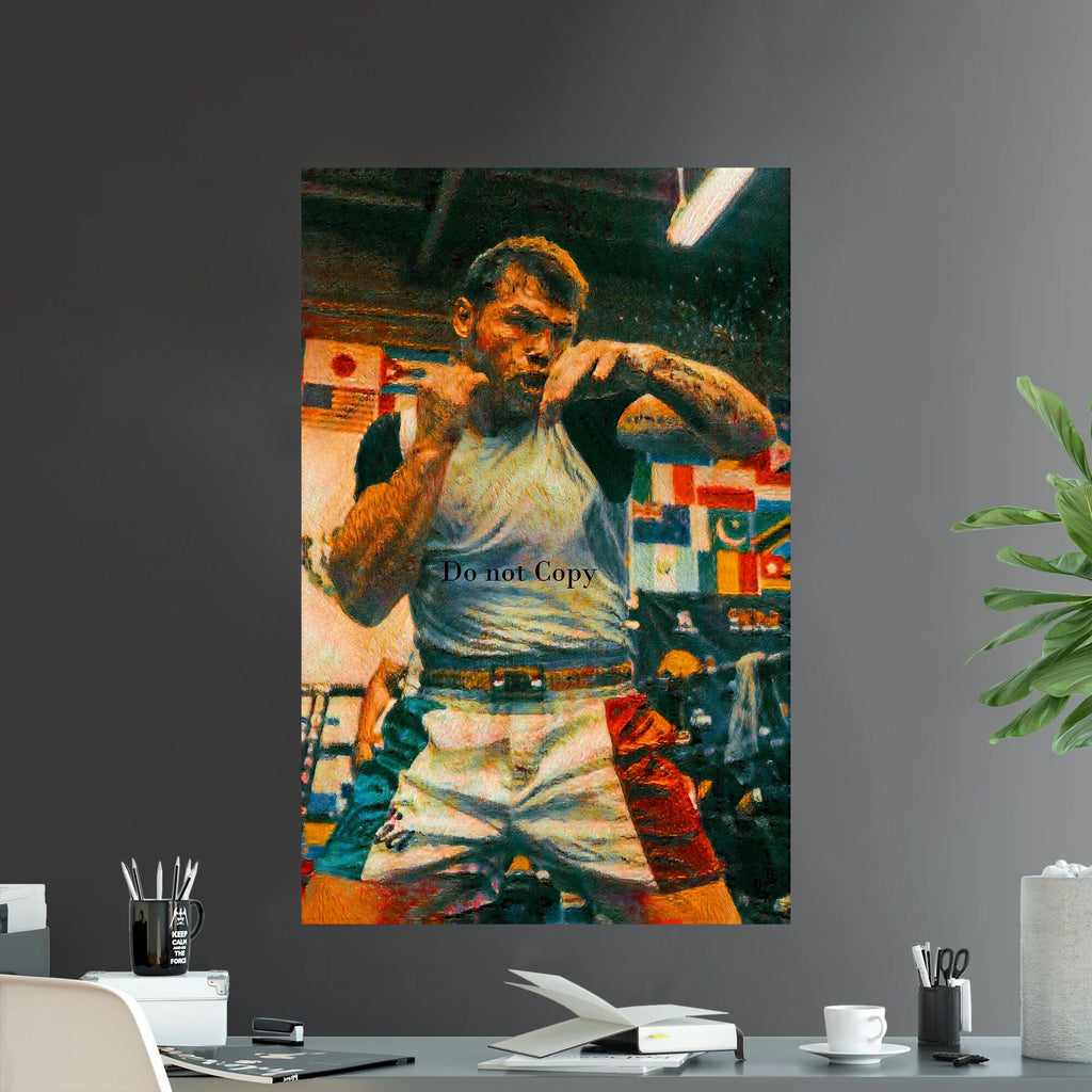Canelo Alvarez Champion Iconic Fighter Series 1 Shadow Boxing - Poster | Canvas Wall Art Print