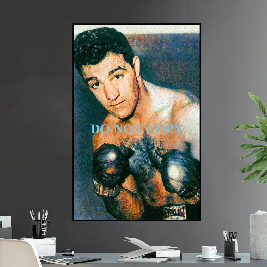 Rocky Marciano Undisputed Heavyweight Champion Iconic Fighter Series 4 The Undefeated Boxing - Poster | Canvas Wall Art Print