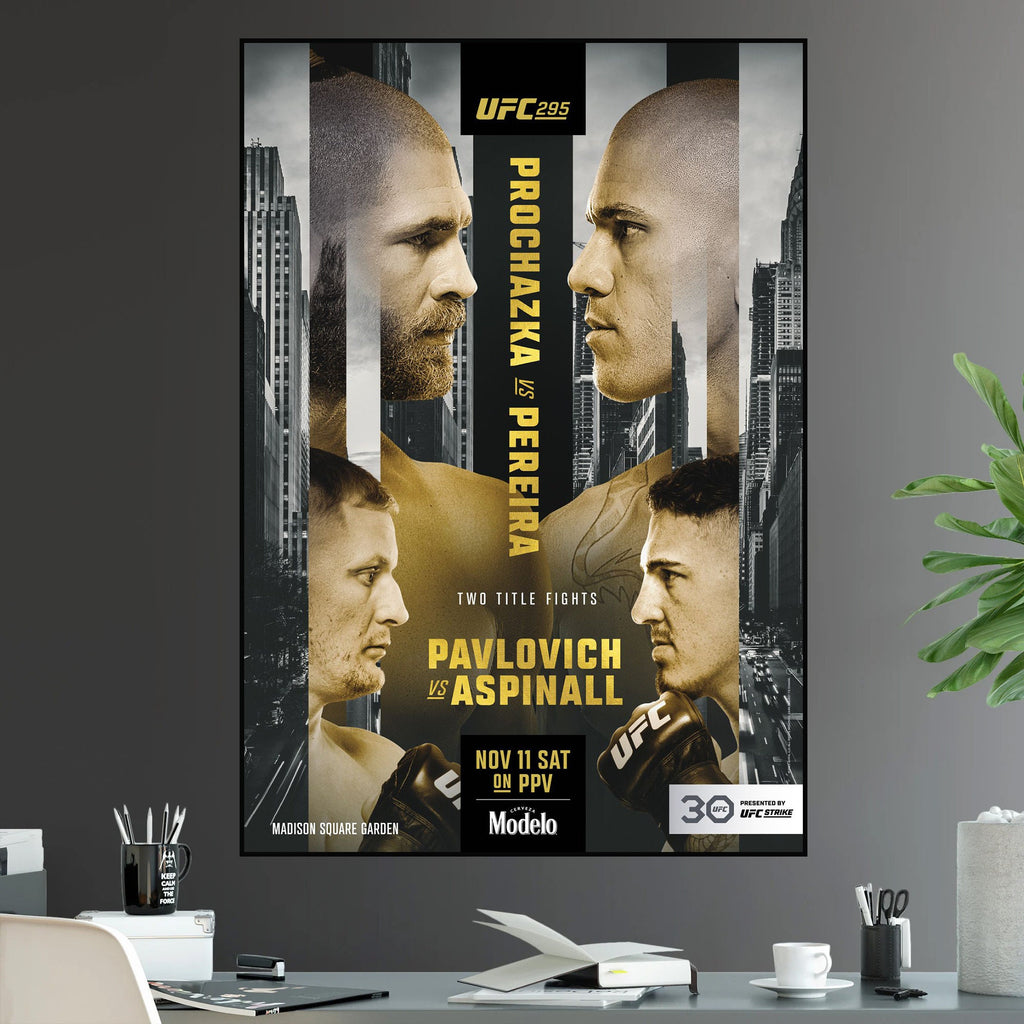 UFC 295 Jiri Prochazka vs Alex Pereira Light Heavyweight Championship Title Pavlovich vs Aspinall - Poster | Canvas Wall Art Print
