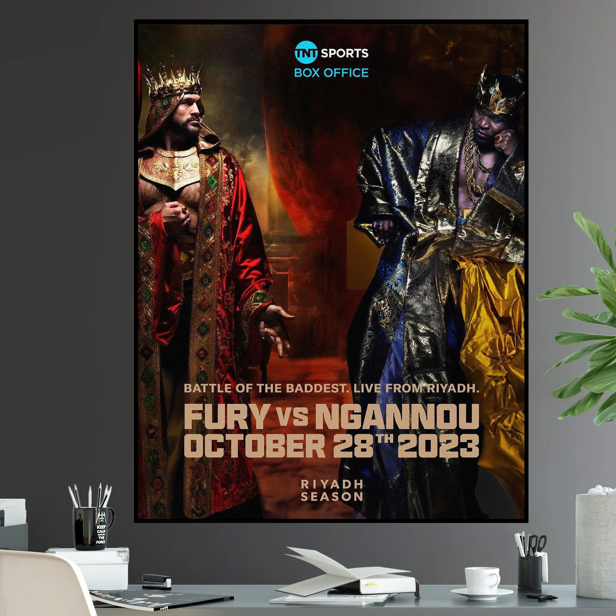Tyson Fury vs Francis Ngannou Undisputed Heavyweight World Championship Battle of the Baddest Iconic Boxing UFC - Poster | Canvas Wall Art Print