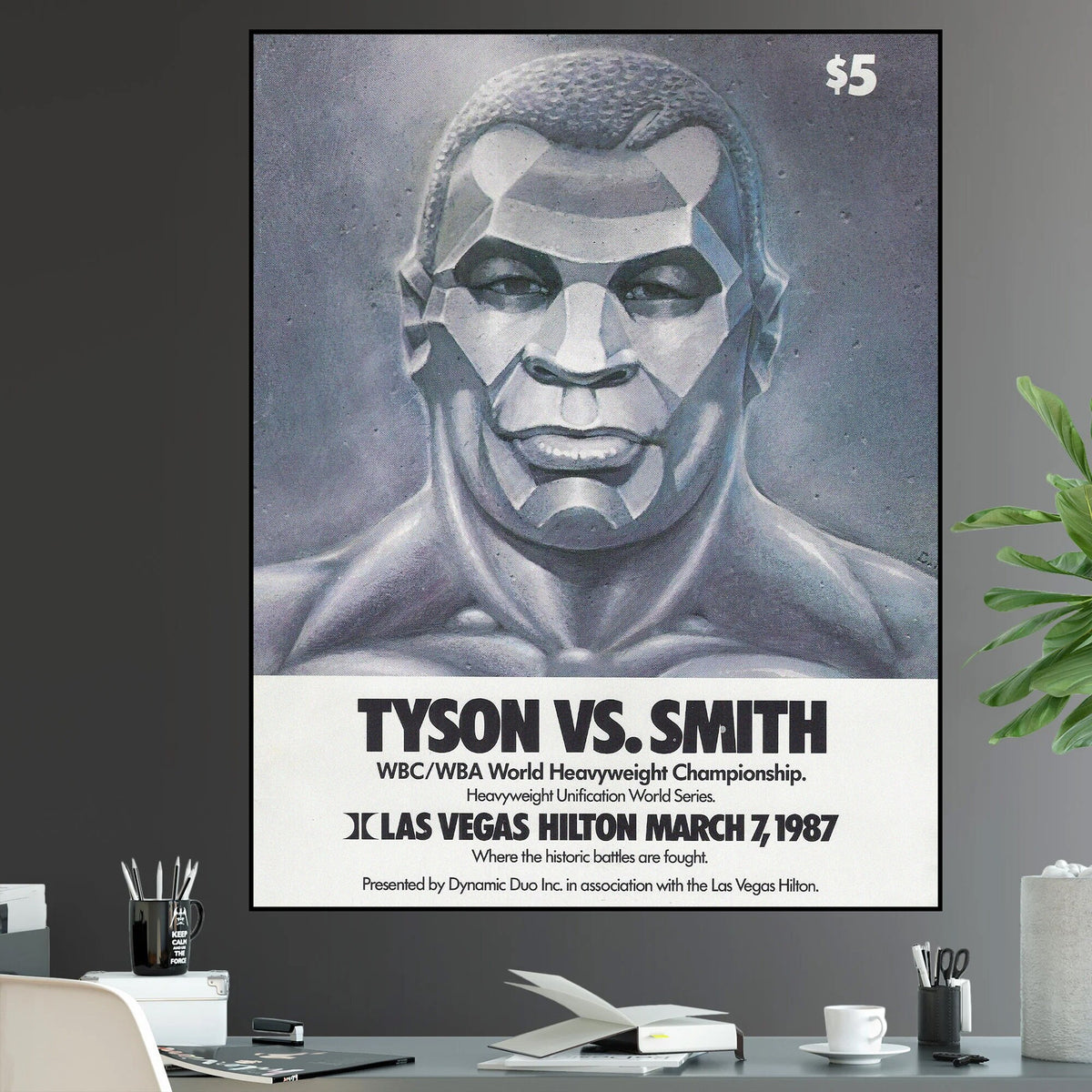 Mike Tyson vs James Smith Undisputed Heavyweight World Championship Battle Fight Program Iconic Boxing UFC - Poster | Canvas Wall Art Print