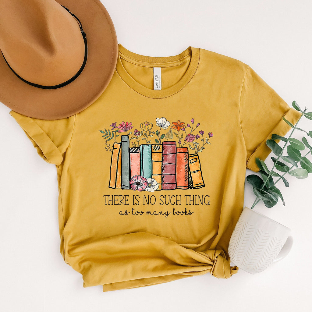 Floral Book TShirt Bookworm Librarian Gift