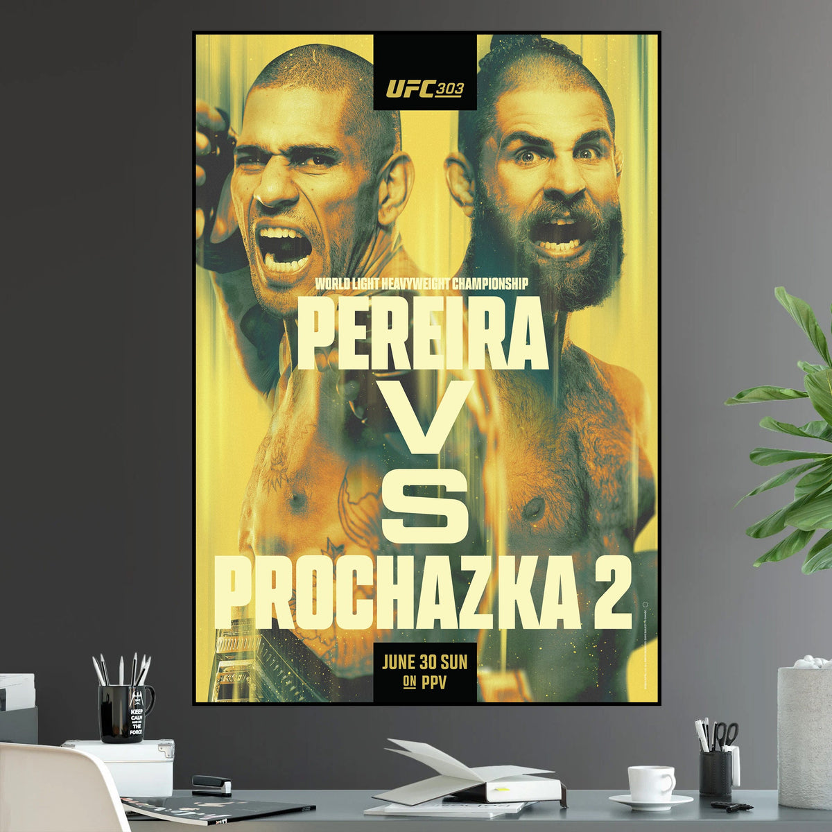 UFC 303 Sugar Alex Pereira vs Jiri Prochazka 2 Light Heavyweight Championship Title Brian Ortega - Poster | Canvas Wall Art Print