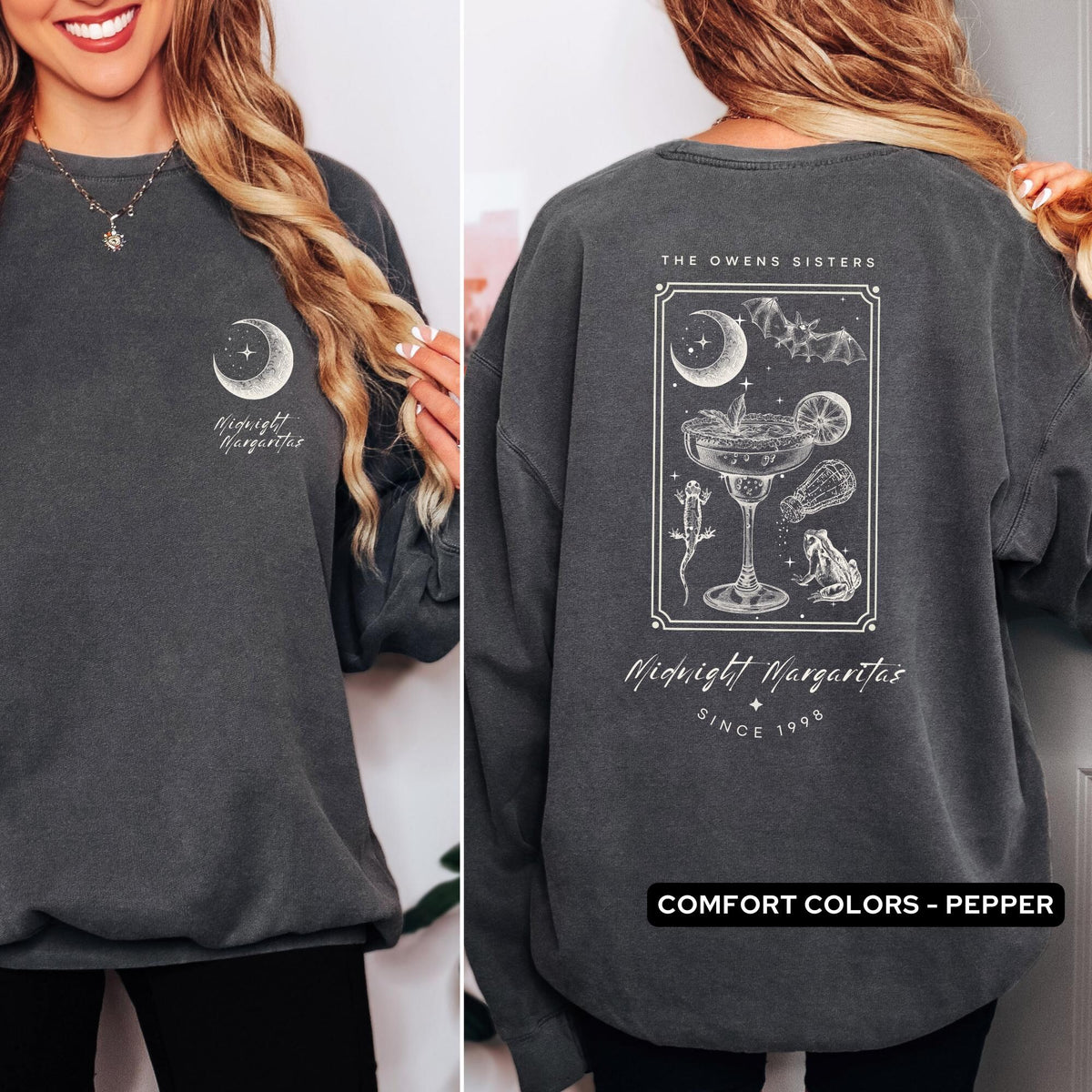 Comfort Colors Midnight Margaritas Practical Magic Shirt Women, Vintage 90s Halloween Aesthetic Tarot Card Graphic Tee, Spooky Season Gift for Her