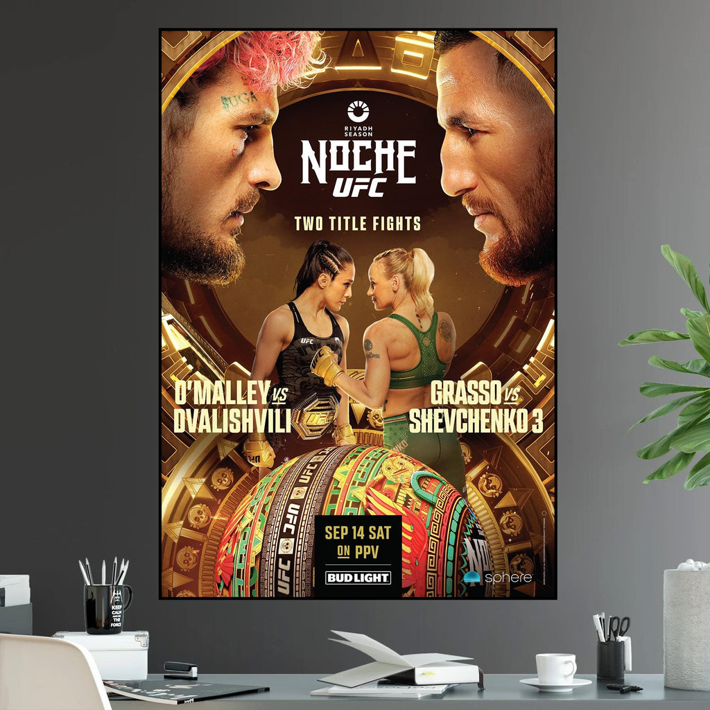 UFC 306 Noche Sugar Sean O'Malley vs Merab Dvalishvili Bantamweight Championship Title Shevchenko - Poster | Canvas Wall Art Print