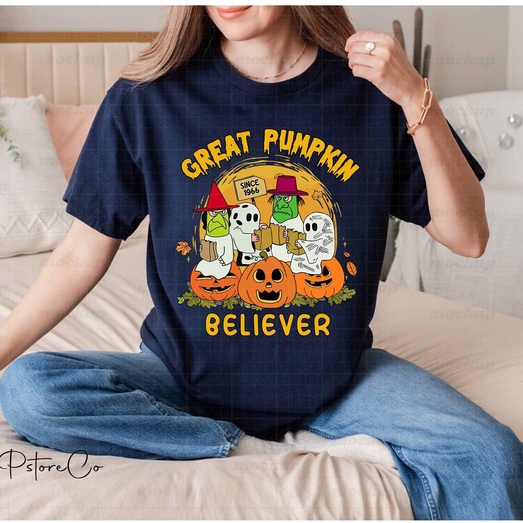 Comfort Colors Great Pumpkin Charlie Brown Halloween Shirt Women, Scary Ghost Thanksgiving Spooky Season Snoopy Graphic Tee, Gift for Her Aesthetic