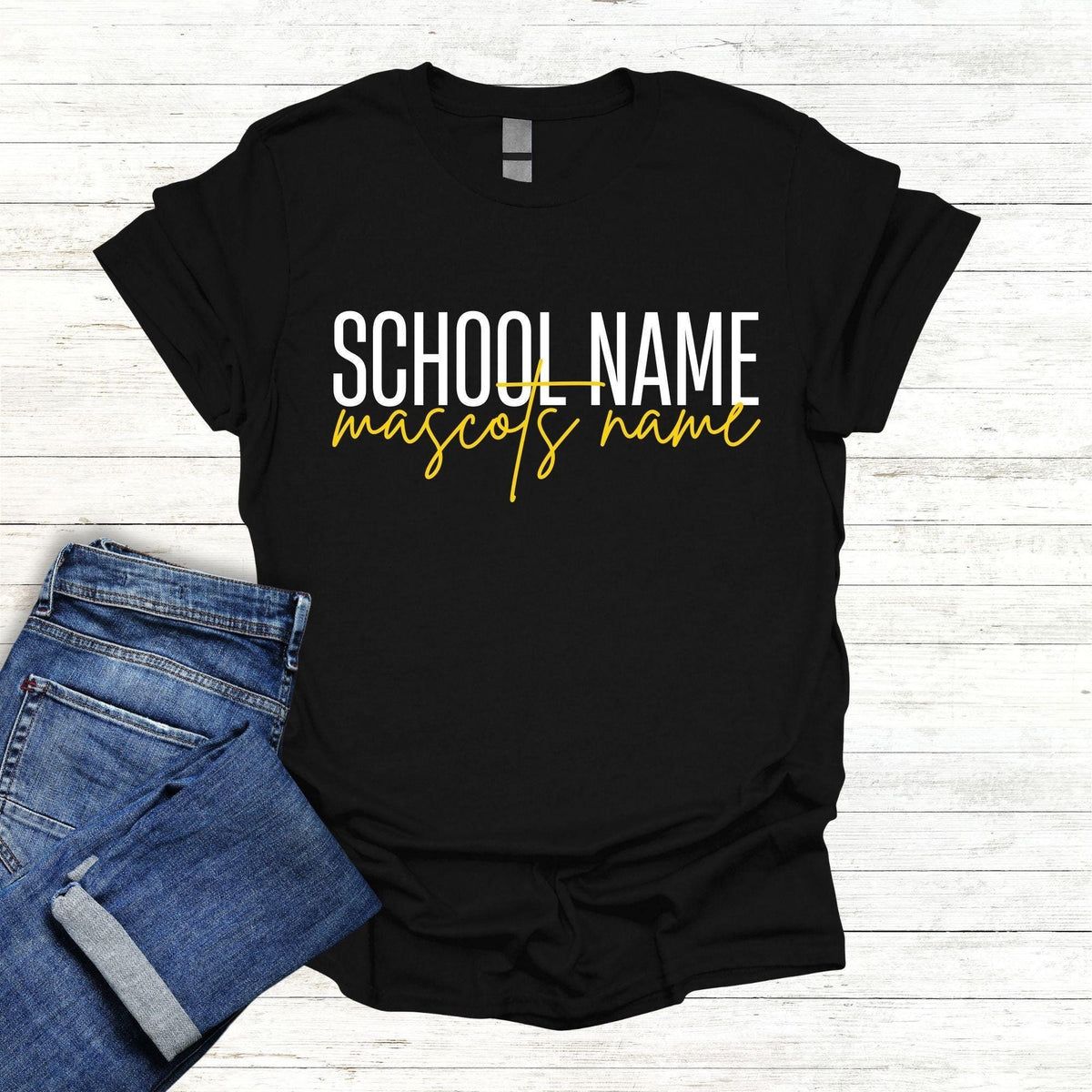 Custom School Tshirt Custom Text Shirt School Logo Shirt Team Mascot Shirt School Shirts Custom School Shirt School Spirit Shirts