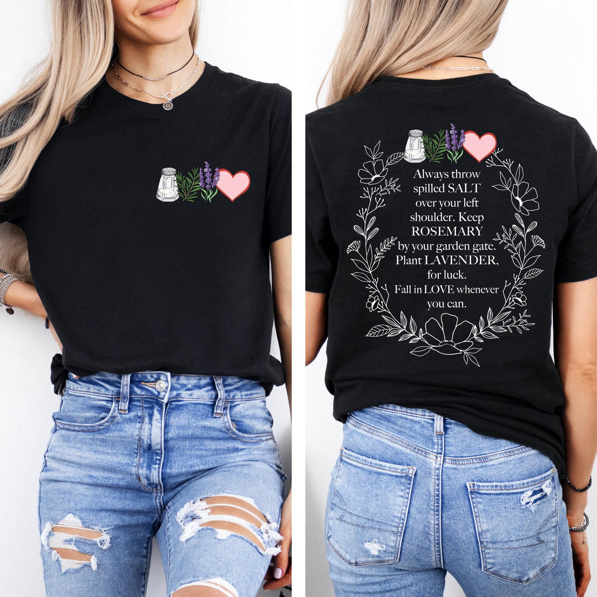 Comfort Colors Practical Magic Shirt Women, Salt Rosemary Lavender Love Magic Spell Halloween Witchy Women Graphic Tee, Spooky Season Gift for Her Aesthetic