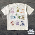 Cat 90s Tattoo Vintage Tshirt Retro Kitten Cute Shirt Cat Lovers Gift Cats Playing Unisex Relaxed Adult Graphic Tee Funny Weird Tshirt