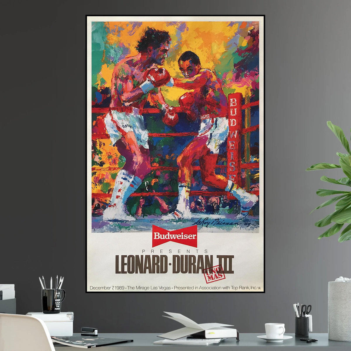 Sugar Ray Leonard vs Roberto Duran 3 Undisputed Welterweight World Championship The Super Fight Boxing Reproduction - Poster | Canvas Wall Art Print