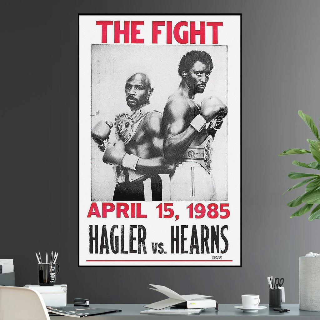 Marvelous Marvin Hagler vs Thomas "Tommy" Hearns Undisputed Welterweight World Championship The Fight Boxing Reproduction - Poster | Canvas Wall Art Print