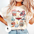 Comfort Colors Retro Coquette Bows Lightning McQueen Shirt Women, Disney Cars Mater Doc Hudson Sally Carrera Birthday Family Girl Trip Graphic Tee, Gift for Her Aesthetic