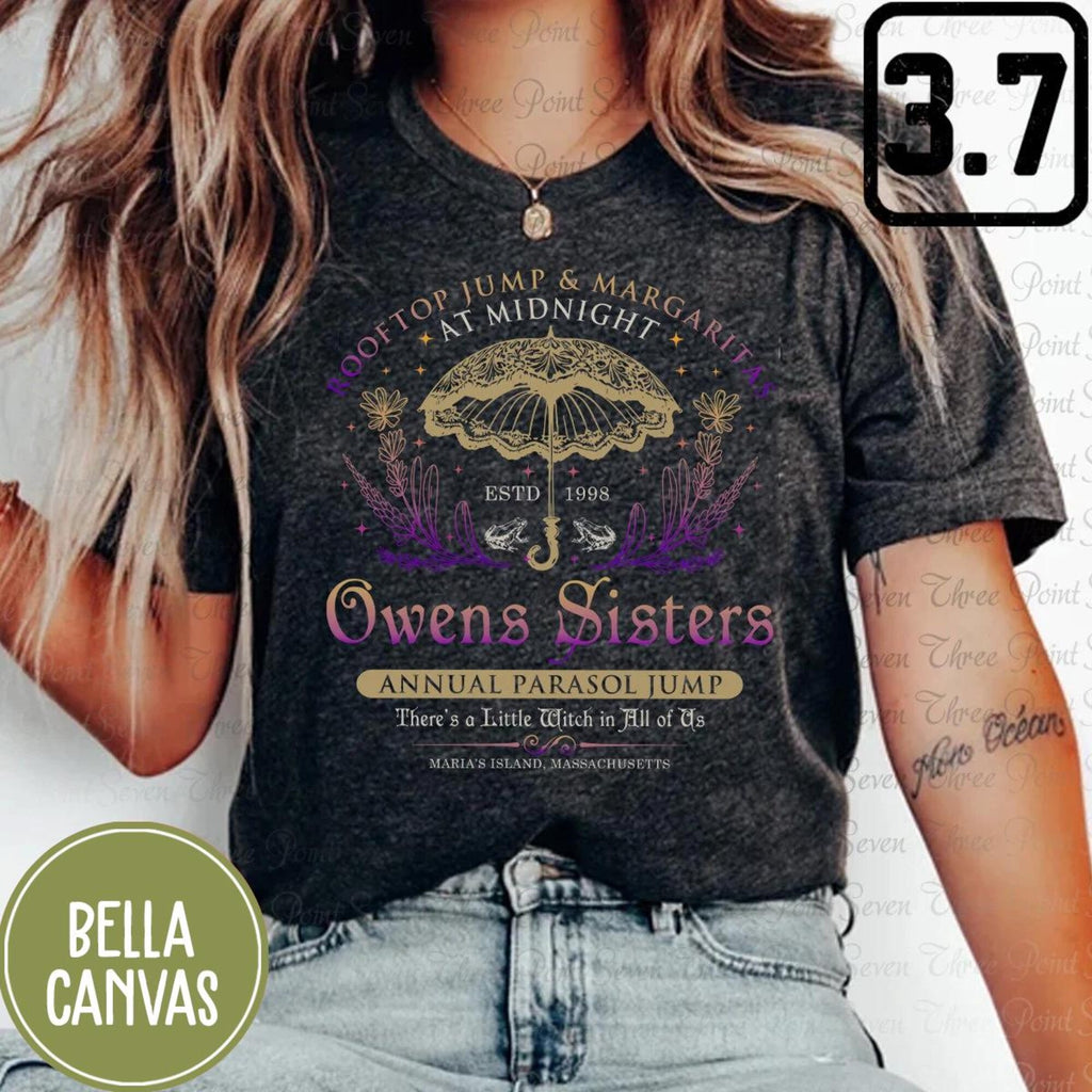 Comfort Colors Owens Sisters Practical Magic Shirt Women, Midnight Margaritas Witch Halloween Witchy Graphic Tee, Spooky Season Gift for Her Aesthetic