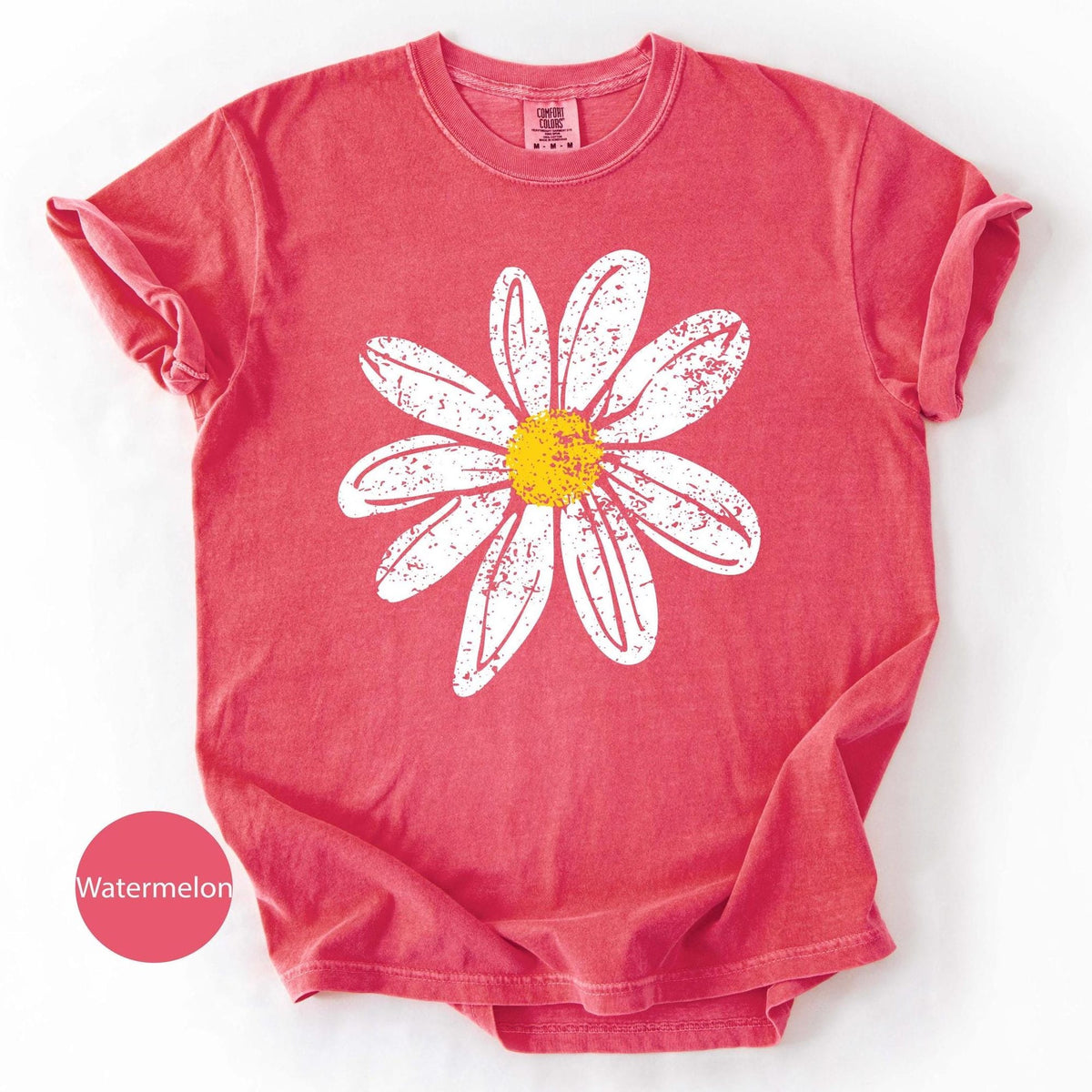 Daisy Shirt gift for Women Retro Floral Graphic Tee Flower Print Comfort Colors TShirt