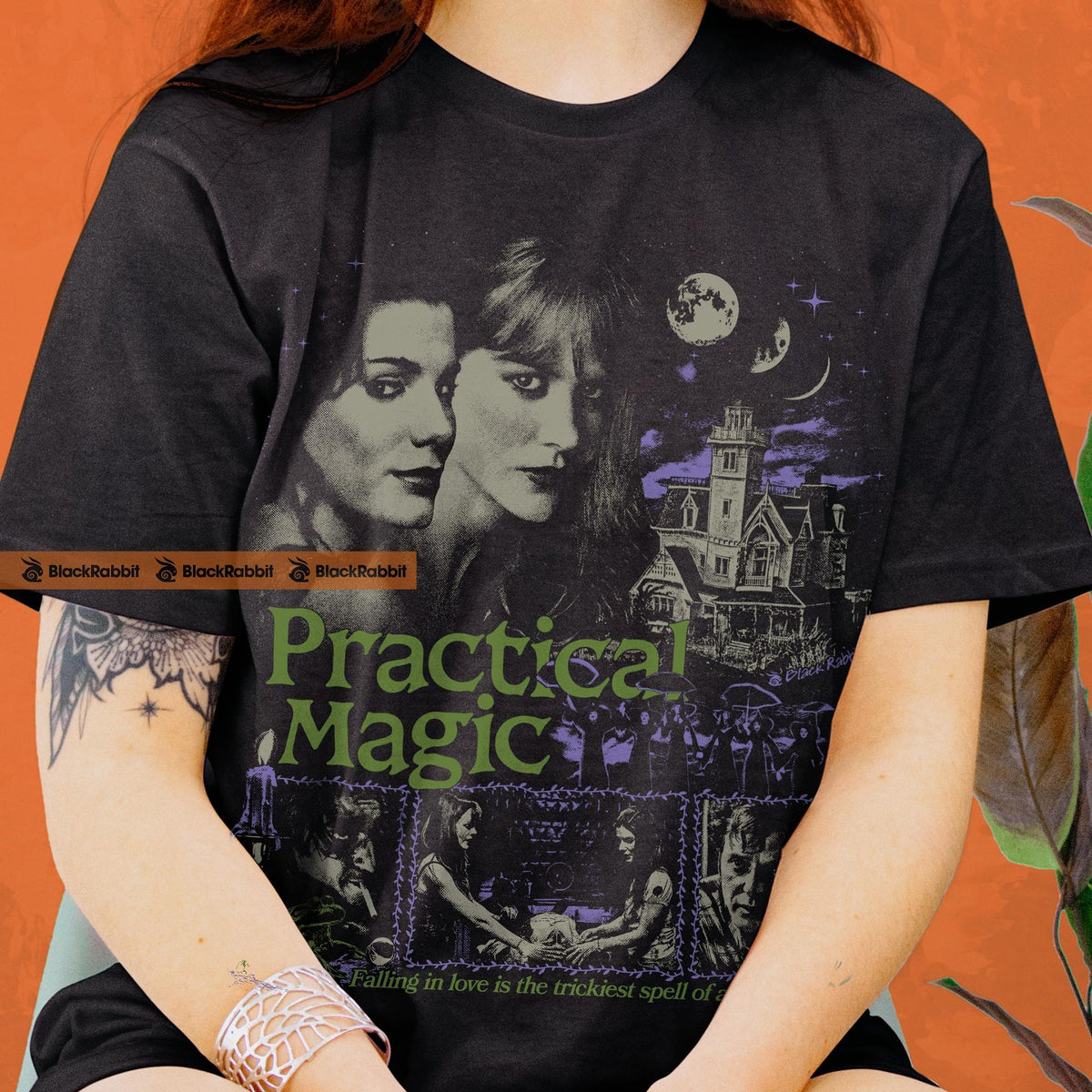 Comfort Colors Practical Magic Falling in Love Is the Trickiest Spell of All Shirt Women, Retro Halloween Witchy Quote Graphic Tee, Fan Gift for Her Aesthetic