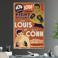 Joe Louis vs Billy Conn Undisputed Heavyweight World Championship Battle Iconic Boxing - Poster | Canvas Wall Art Print