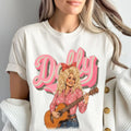 Retro Dolly Shirt Pink Cowgirl Graphic Tee Country Music Shirt Western Shirt for Women Dolly Gift Hoodie Sweatshirt Long Sleeve