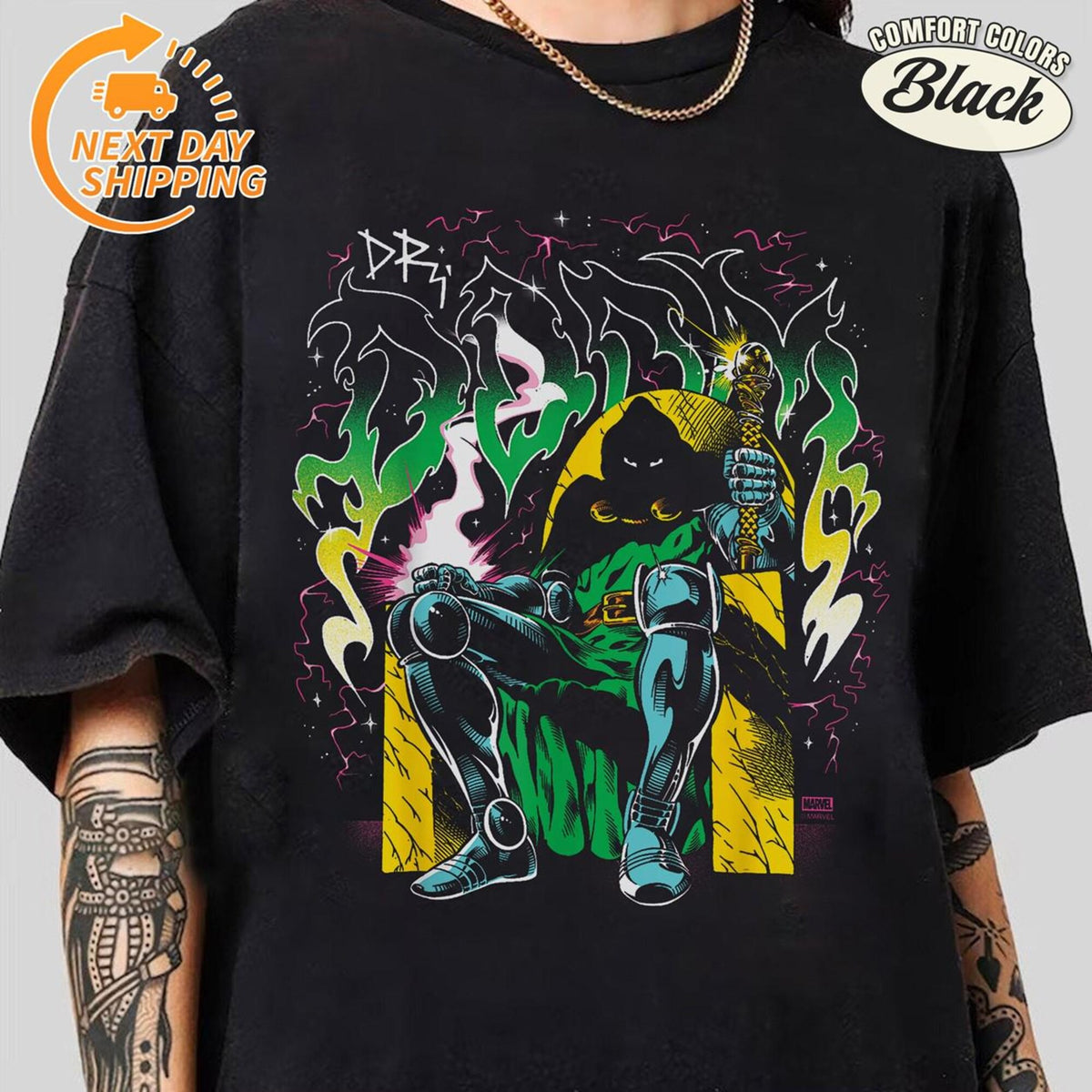 Comfort Colors Dr Doom Meta Shirt Women, Avengers Secret Wars Doomsday MCU Comics Graphic Tee, Marvel Fan Gift for Her Aesthetic