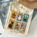Halloween Cute Ghost Pumpkin Cat Shirt Cute Ghost Shirt Retro Ghost Tee Womens Halloween Shirt Fall Spooky Cat shirt Comfort Colors