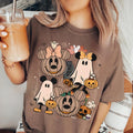 Comfort Colors Retro Mickey Minnie Halloween Couple Shirts Mickey Ghost Shirt Minnie Ghost Shirt Spooky Season Shirt Disney Halloween