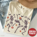 Comfort Colors Dancing Skeleton Shirt Halloween Shirt Pumpkin Shirt Skeleton Halloween TShirt