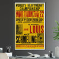Joe Louis vs Max Schmeling 2 Undisputed Heavyweight World Championship Battle Iconic Boxing - Poster | Canvas Wall Art Print