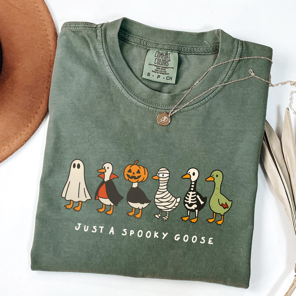 Comfort Colors Halloween Funny Goose Shirt Just a Spooky Goose Shirt Halloween Shirt Skeleton Goose Tee Spooky Season Shirt Spooky Tee