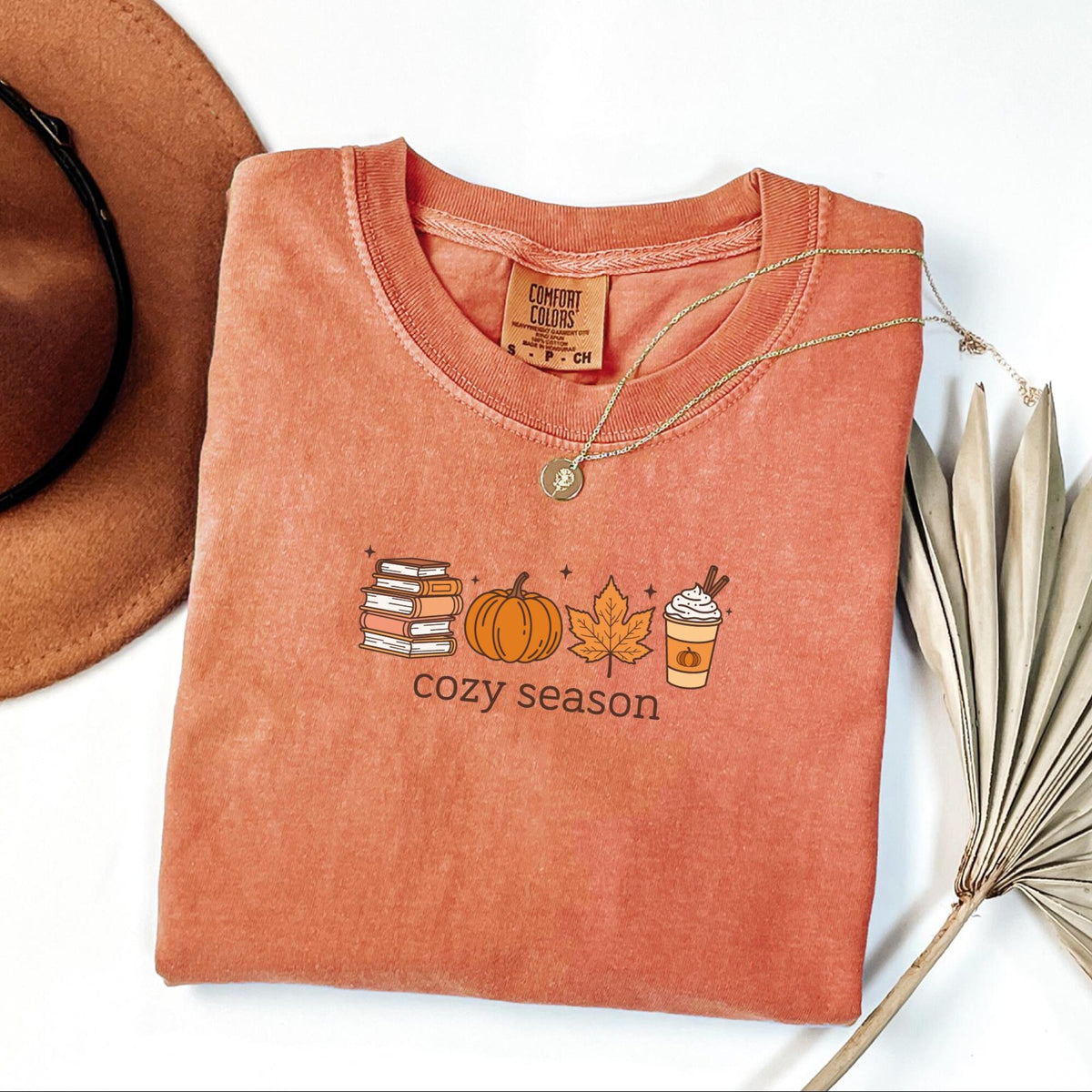 Comfort Colors Cute Cozy Season Shirt Book Lover Fall Shirt Fall Coffee Shirt Womens Fall Leaf Shirt Pumpkin Shirt Fall Graphic Tee