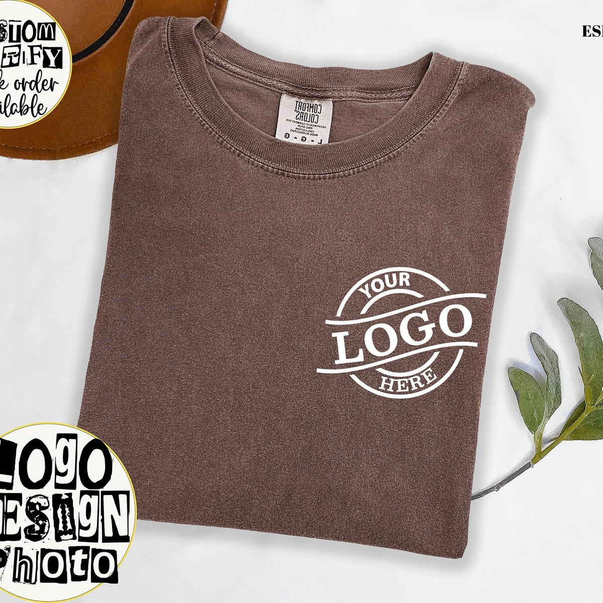 Comfort Colors Custom Logo Shirt Personalized Logo TShirt Custom Design Shirt Custom Text Tshirt Your Business Logo or Brand Logo Shirt