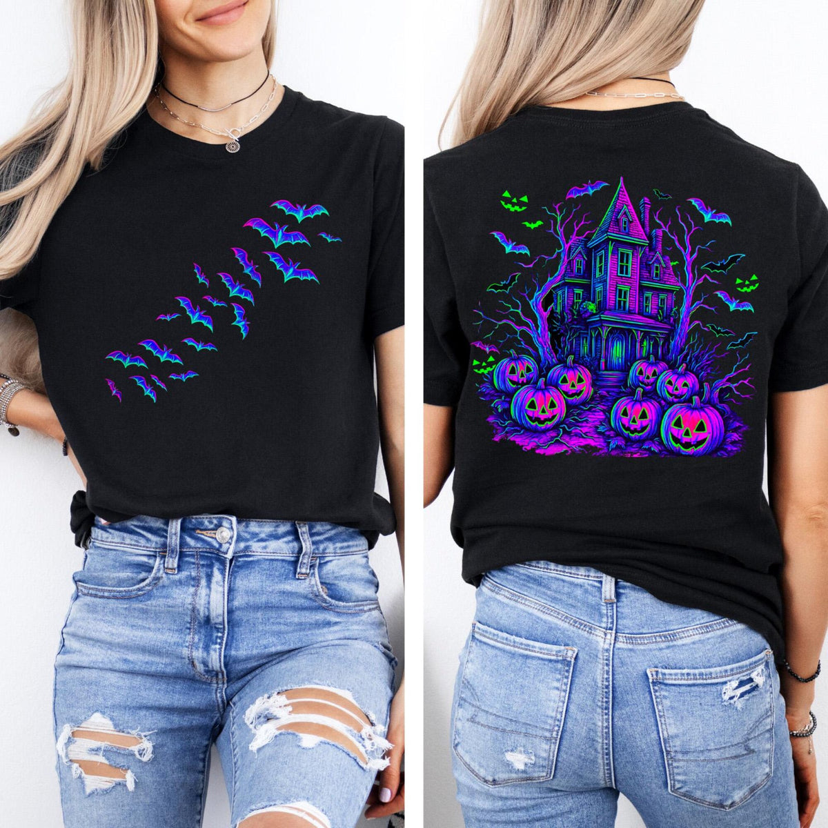 Halloween Bats Shirt Halloween Haunted House Shirt Retro Halloween Bats Shirt Halloween Gift Flying Bats Shirt Halloween Costume Shirt