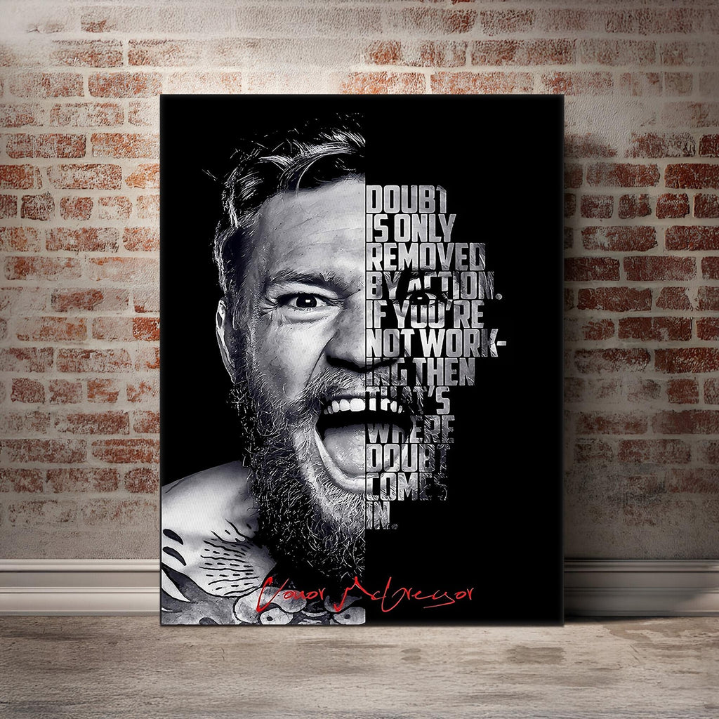 Conor McGregor Motivational Quote Gym Decor Inspirational Sport Home Office MMA Fighter - Poster | Canvas Wall Art Print