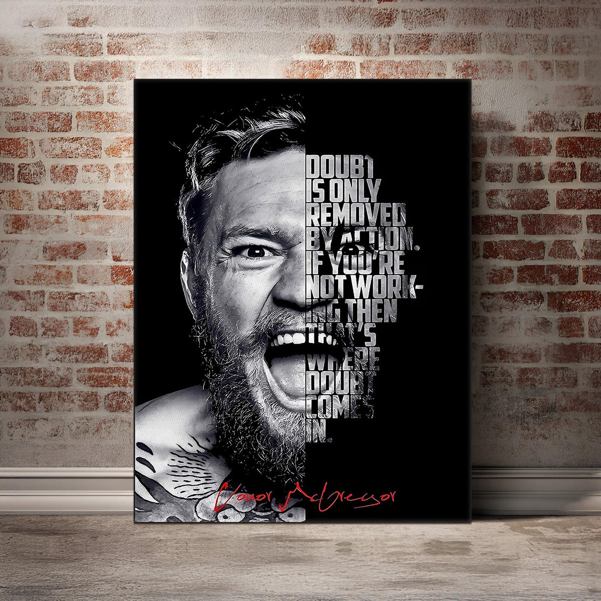 Conor McGregor Motivational Quote Gym Decor Inspirational Sport Home Office MMA Fighter - Poster | Canvas Wall Art Print
