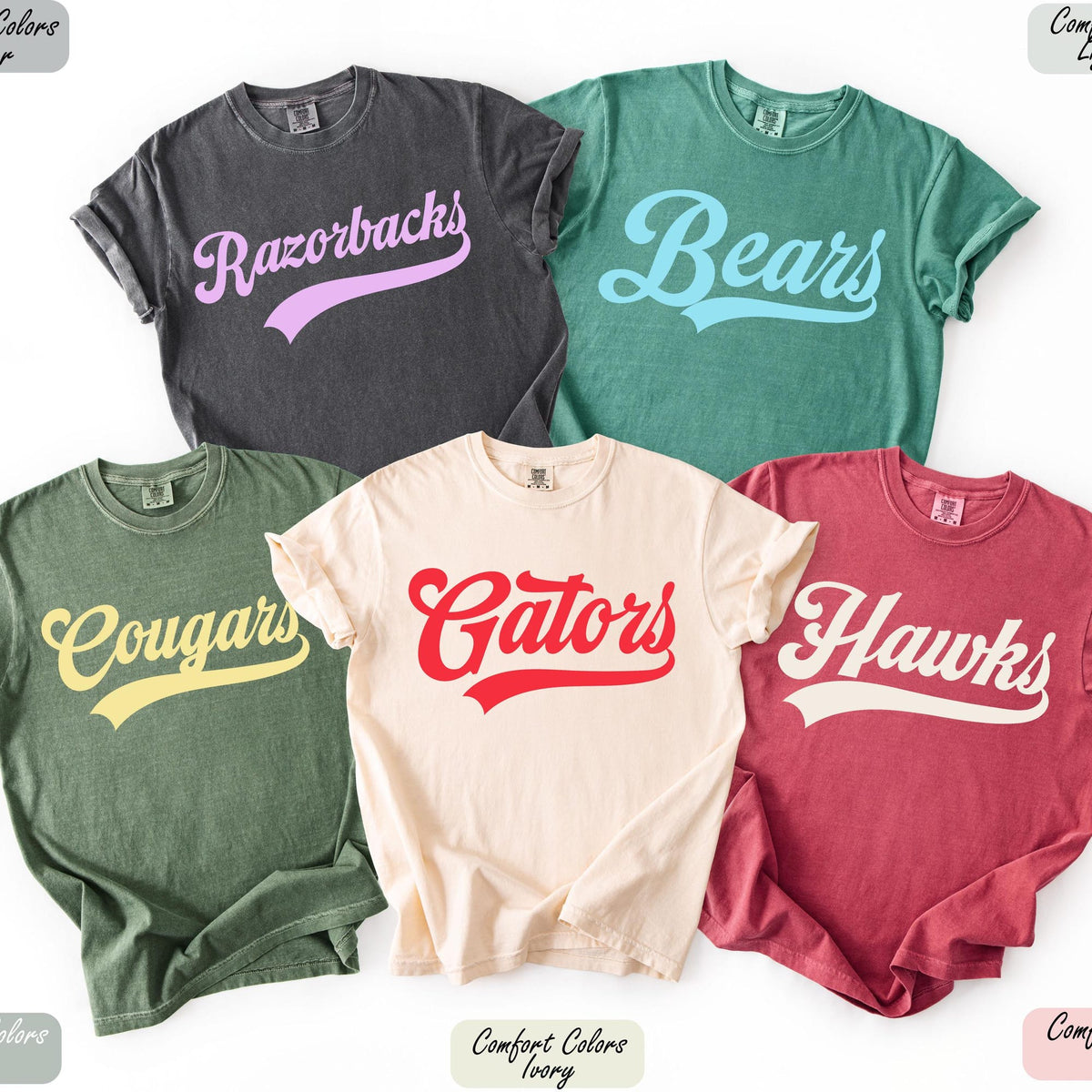 Comfort Colors Custom School Mascot TShirt Custom Name Gifts For Back To School Custom Sports Tee Team Mascot Shirt School Logo Tee