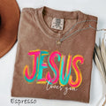 Comfort Colors Jesus Loves You Shirt Christian TShirt Motivational Faith Tee Religious Apparel Bible Verse Trendy Fall Christian Gift