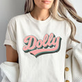 Retro Dolly Shirt  Vintage Graphic Tee with Pink and Teal Lettering Distressed Country TShirt Western Concert Outfit sku4 11