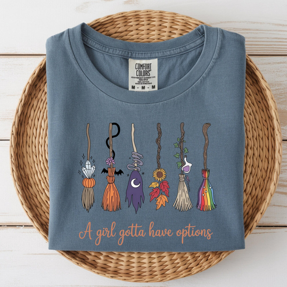 Comfort Colors A Girl Gotta Have Options Shirt Women, Halloween Witchy Spooky Season Graphic Tee, Gift for Her Aesthetic